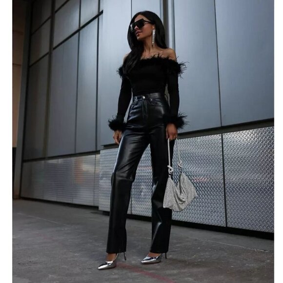 AGOLDE Recycled Leather Fitted 90's in Detox Size US 29 - Picture 16 of 16